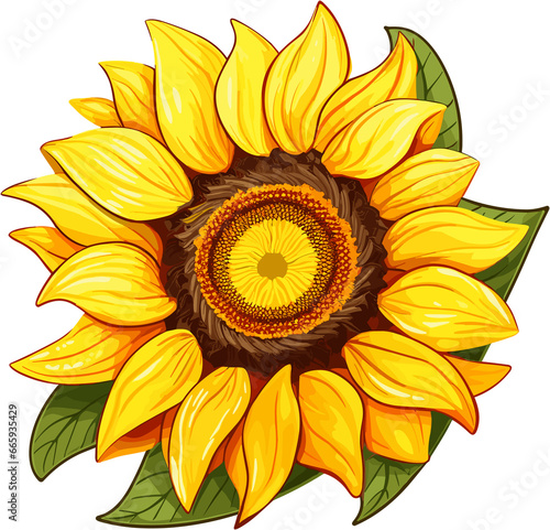 sunflower illustration in transparent background