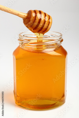 Jar of Honey with Honey Dipper