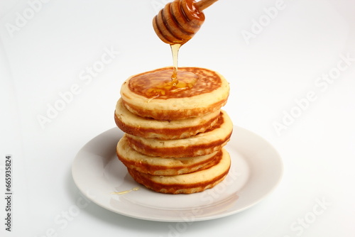 American pancakes with Honey photo