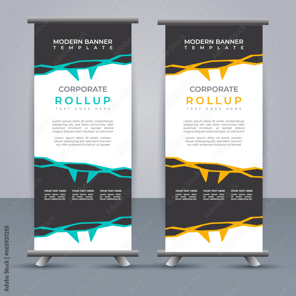 Abstract vector  business roll up display standee design for presentation purpose