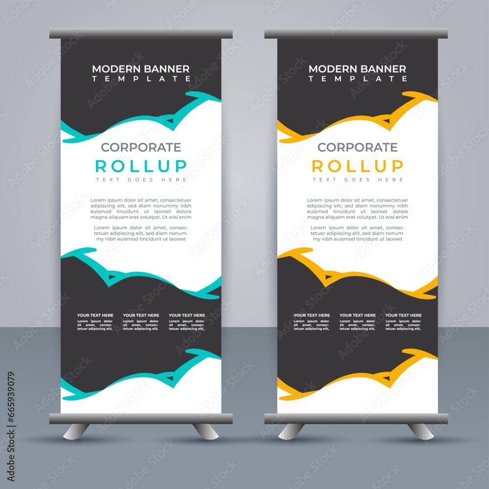 Obraz premium Abstract vector business roll up display standee design for presentation purpose