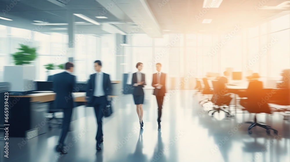 Blurred motion image of businessmen in the office walking Blurred motion image of businessmen in the office walking
