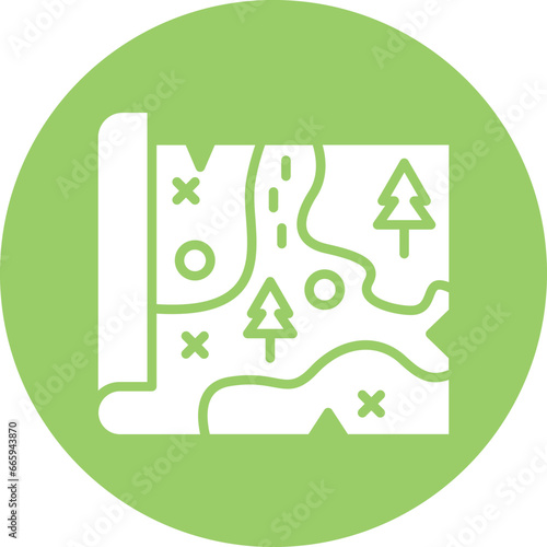 Vector Design Treasure Map Icon Style