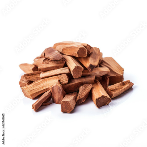 Wood chips isolated on a white background. Splinter.