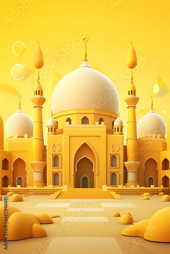 great yellow mosque illustration