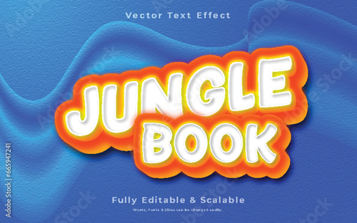 Jungle Book 3d text templet vector