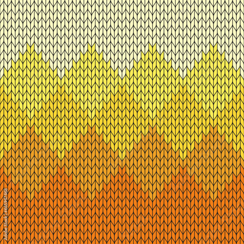 Yellow gradient knitted pattern. knitted vector pattern. Seamless gradient pattern for clothing, wrapping paper, backdrop, background, gift card.	