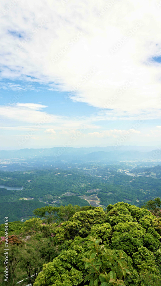 大分県鶴見岳山頂からの九重連峰 大分県鶴見岳山頂からの九重連峰