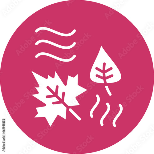 Vector Design Leaf Fluttering in Wind Icon Style