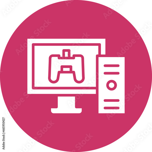 Vector Design Gaming Pc Icon Style
