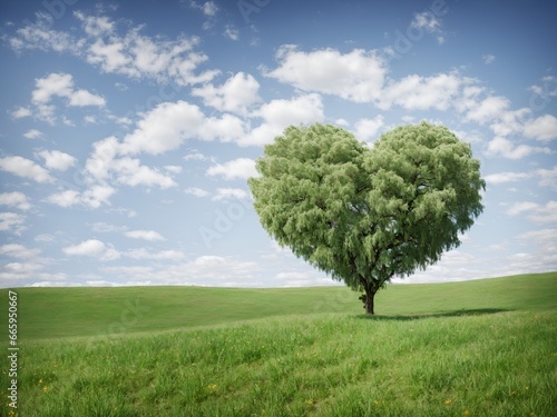 Tree in the shape of heart