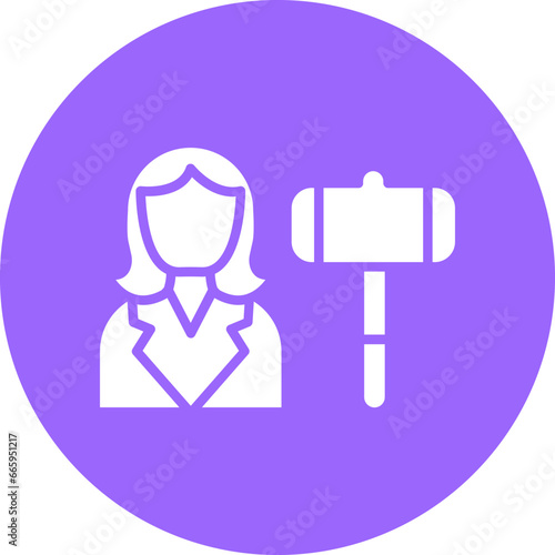 Vector Design Auctioneer Female Icon Style