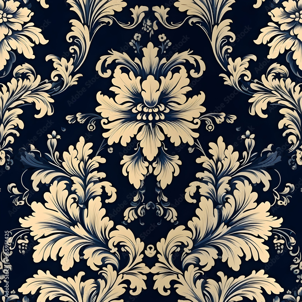 Baroque wallpaper pattern. Seamless on all sides