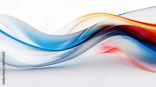 Abstract multicolor wave background on white color background