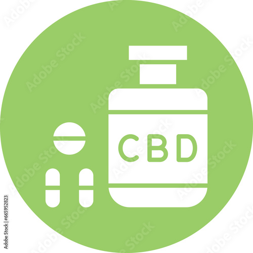 Vector Design Bio Cbd Per Capsule Icon Style