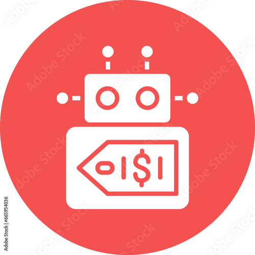 Vector Design Robot Cost Icon Style
