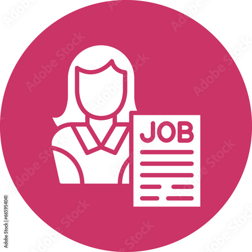 Vector Design Applicant Female Icon Style
