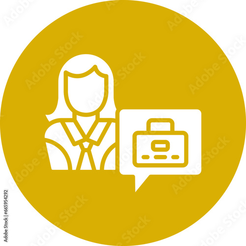 Vector Design Job Seeker Female Icon Style