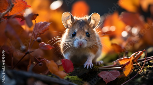 Adorable Hamsters Chipmunks Playing in Autumn Park