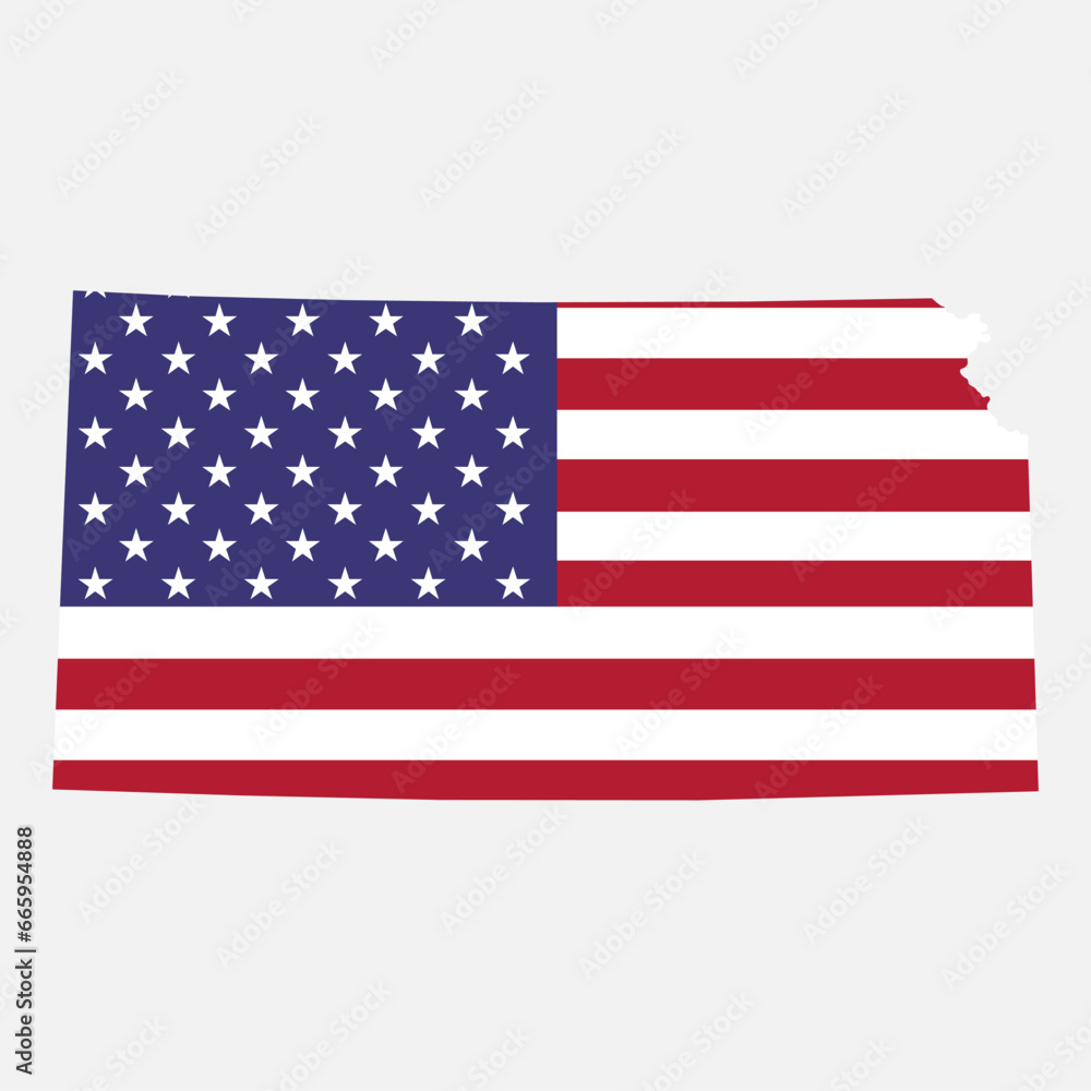 Kansas map shape, united states of america. Flat concept icon symbol vector illustration Kansas map shape, united states of america. Flat concept icon symbol vector illustration