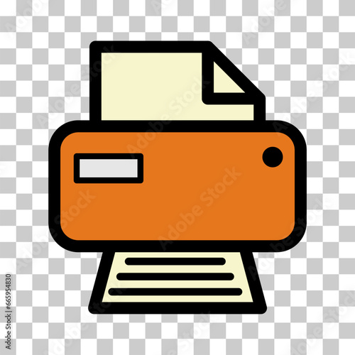 Printer document web icon, printout machine technology flat sign vector illustration