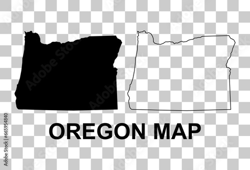 Set of Oregon map, united states of america. Flat concept symbol vector illustration