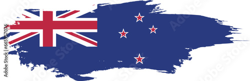Obraz na płótnie New Zealand flag on brush paint stroke. w salonie