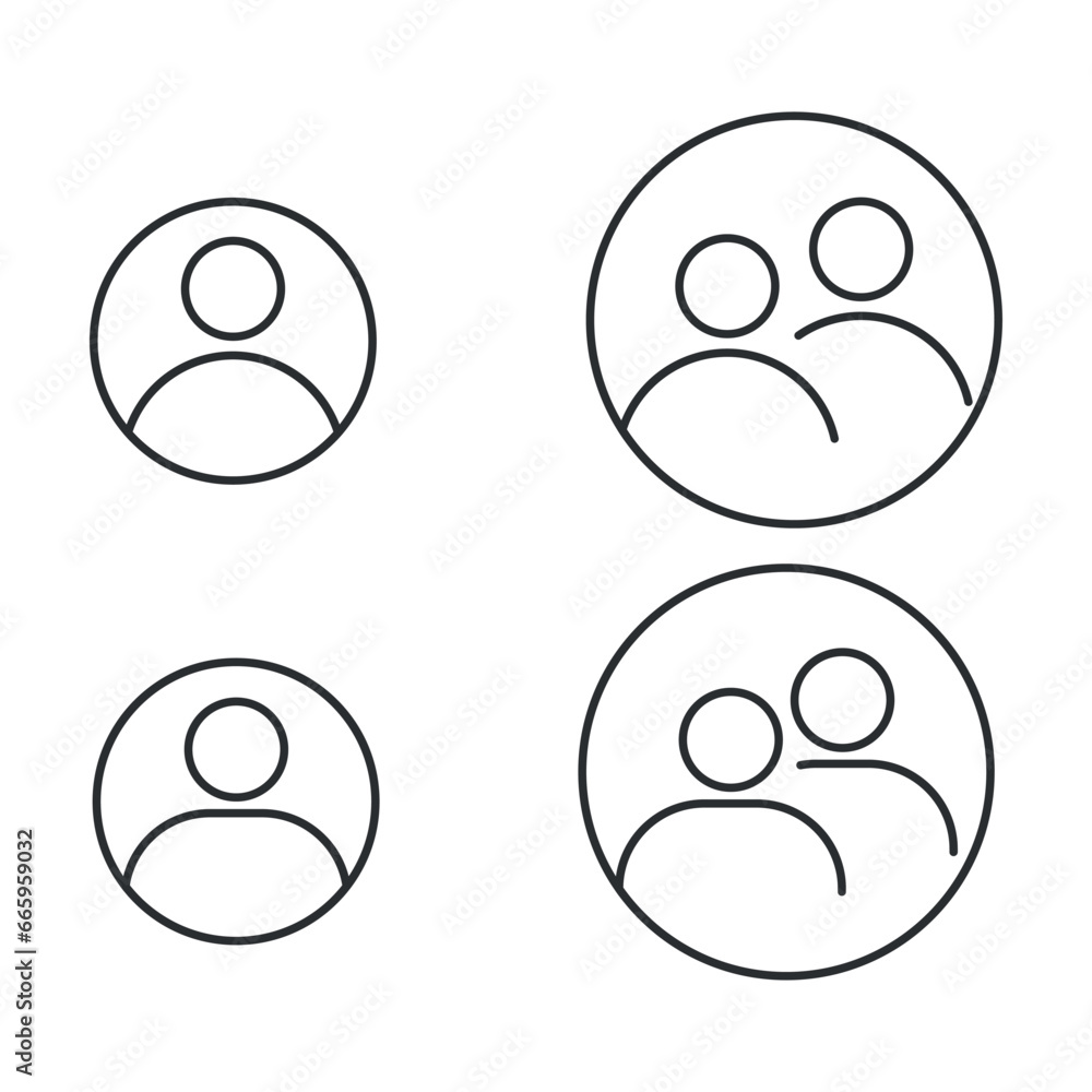 Simple set of user related line icons. Simple set of user related line icons.