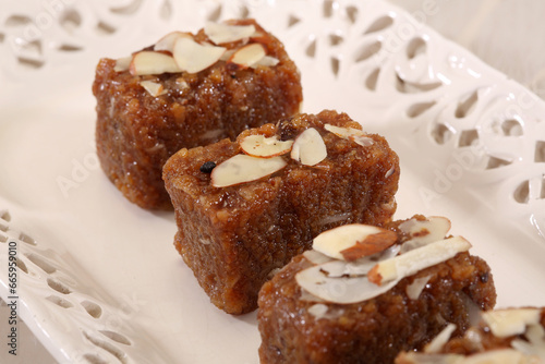 Dodha Barfi or Doda barfi, Prepaired with sprouted wheat, Indian Trational Sweet photo