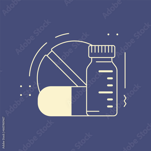 Medicine and Health line wallpaper. Vector illustration
