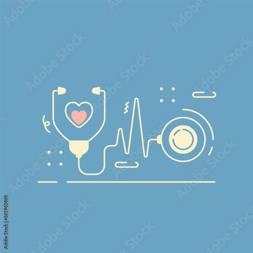 Medicine and Health line wallpaper. Vector illustration