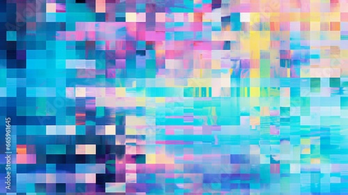 Vibrant, digital pixel glitch background/texture/mosaic/collage cyan