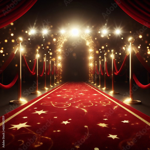 red carpet with spotlight
