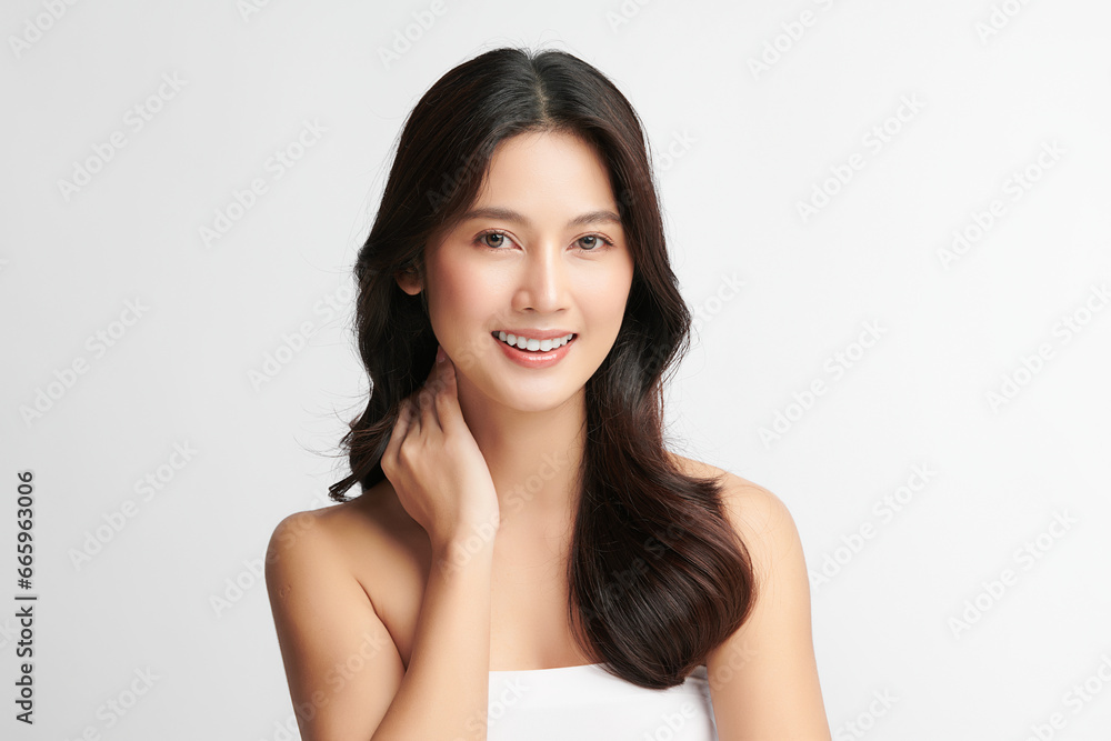 Beautiful young asian woman with clean fresh skin on white background, Face care, Facial treatment, Cosmetology, beauty and spa, Asian women portrait. Beautiful young asian woman with clean fresh skin on white background, Face care, Facial treatment, Cosmetology, beauty and spa, Asian women portrait.