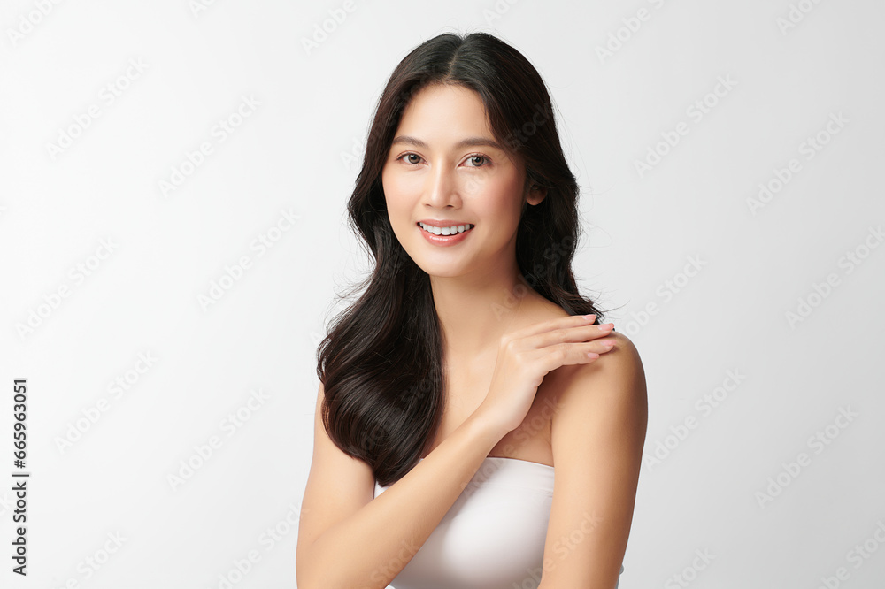 Beautiful young asian woman with clean fresh skin on white background, Face care, Facial treatment, Cosmetology, beauty and spa, Asian women portrait. Beautiful young asian woman with clean fresh skin on white background, Face care, Facial treatment, Cosmetology, beauty and spa, Asian women portrait.