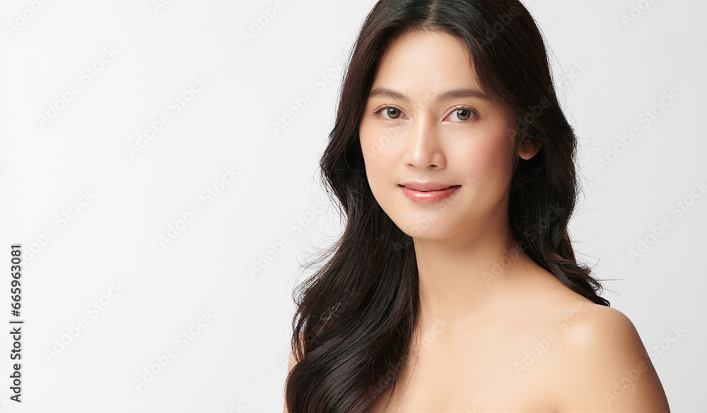 Beautiful young asian woman with clean fresh skin on white background, Face care, Facial treatment, Cosmetology, beauty and spa, Asian women portrait. Beautiful young asian woman with clean fresh skin on white background, Face care, Facial treatment, Cosmetology, beauty and spa, Asian women portrait.