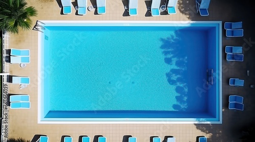 Modern Resort pool top view 