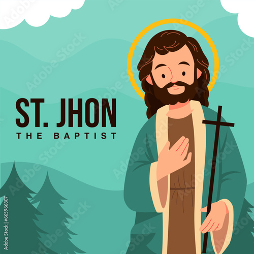 Synaxis of St. Jhon the Baptist illustration vector background. Vector eps 10