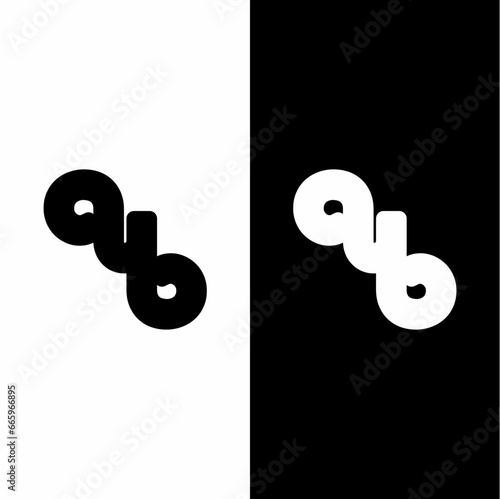 black and white infinity logo vector design in sports style and suitable for identity logos in the sports sector