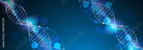 Science template, wallpaper or banner with a DNA molecules.