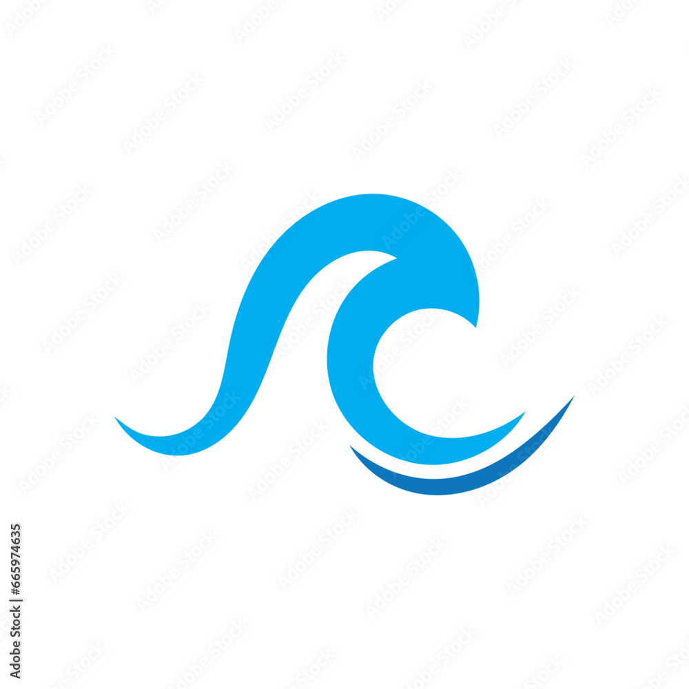 Naklejka premium water wave logo, beach waves, sea, vector design