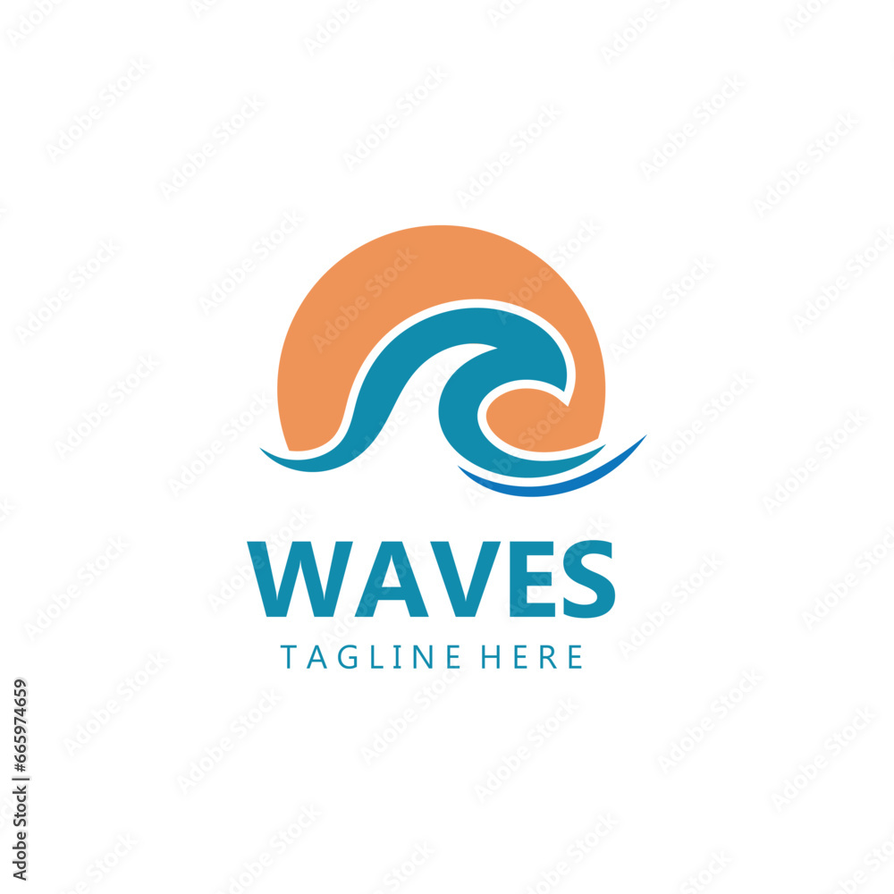 water wave logo, beach waves, sea, vector design water wave logo, beach waves, sea, vector design