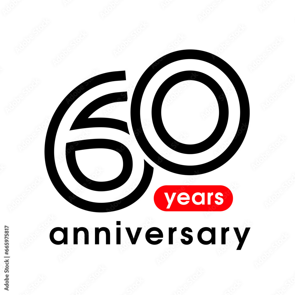 60 years anniversary vector icon, logo. Graphic design element 60 years anniversary vector icon, logo. Graphic design element