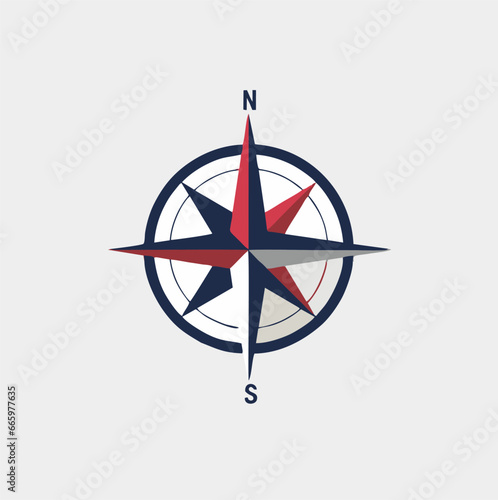 Compasses flat icons. Vector illustration.