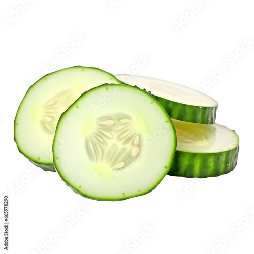 Closeup stack of cucumber. Pile of cucumber. Cucumber transparent background. Half cut cucumber transparent background. Slices cucumber transparent background photo