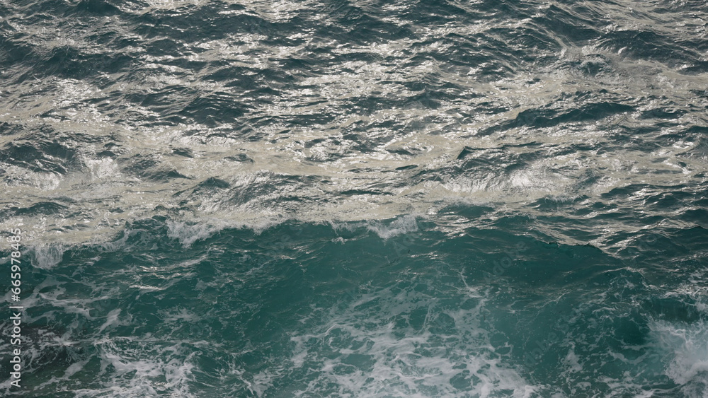 mediterranean sea waves of beautiful azure color closeup
