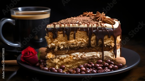 cake with coffee