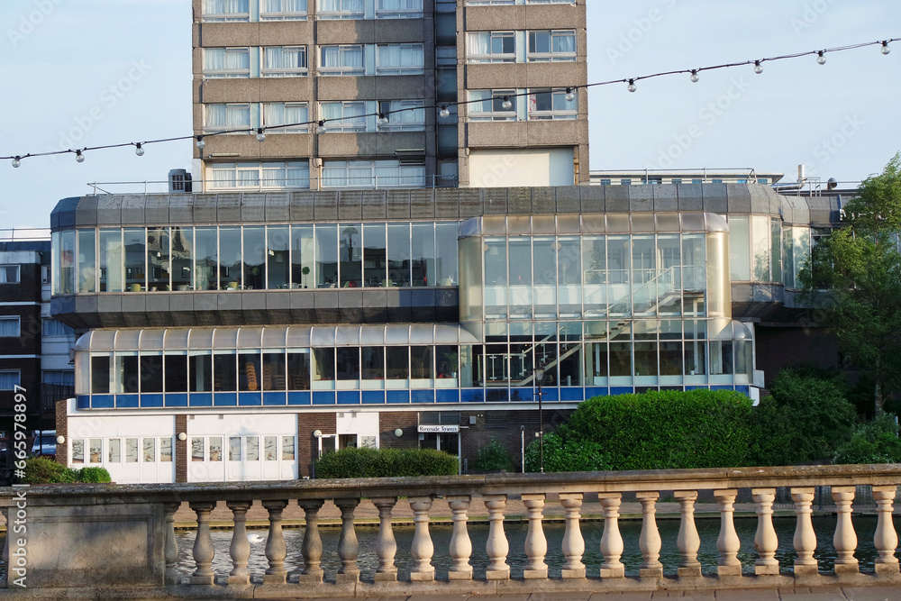 Most Beautiful Low Angle View of Central Bedford and Downtown of