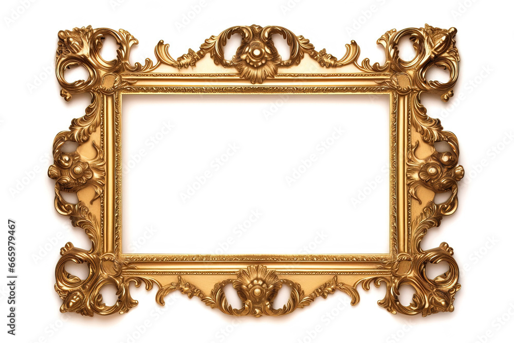 gold louis frame on white background gold louis frame on white background