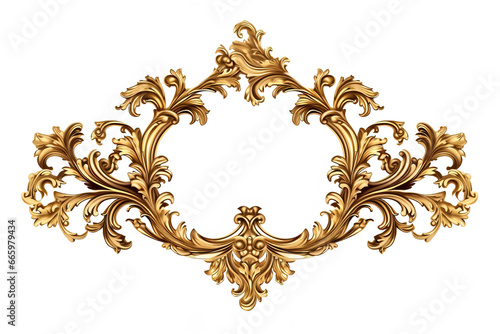 gold louis frame on white background